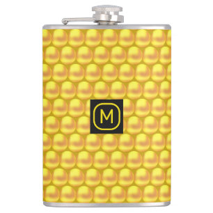 Petaca Elegante moderno con puntos y monograma de oro