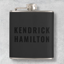 Petaca Elegante Moderno Minimalista Simple Negro