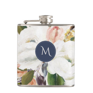 Petaca Elegante Monograma Botánico Floral