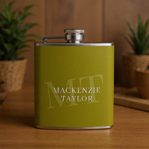 Petaca Elegante Monograma Nombre Texto Personalizado