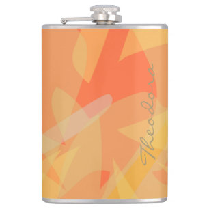 Petaca Elegante Naranja dorado Resumen Patrón floral