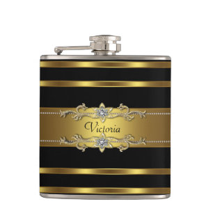 Petaca Elegante negro y oro