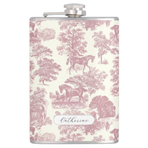 Petaca Elegante Nombre de Chica Chic Rosa Toile de Caball