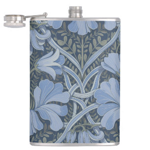Petaca Elegante patrón floral de acuarela azul