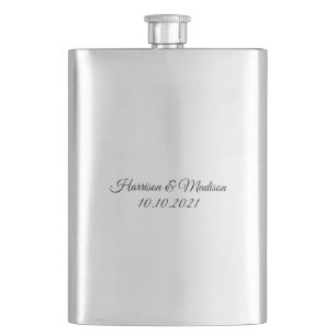 Petaca Elegante personalizado negro nombres de guión y Bo