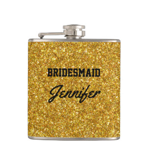 Petaca Elegante Purpurina de oro negro Brooch Bridesmaids