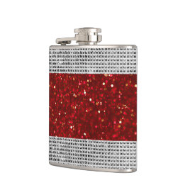 Petaca Elegante Purpurina rojo licor Vinyl Envolvente