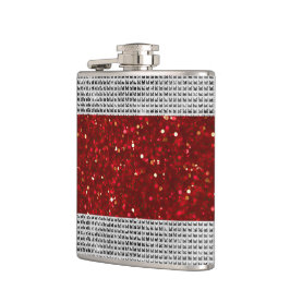 Petaca Elegante Purpurina rojo licor Vinyl Envolvente
