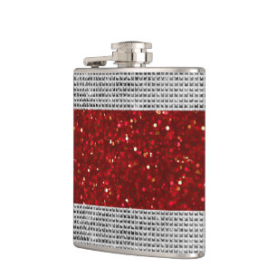 Petaca Elegante Purpurina rojo licor Vinyl Envolvente