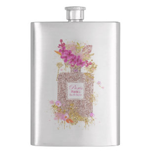 Petaca Elegante Purpurina rosa de lujo Perfume Flask