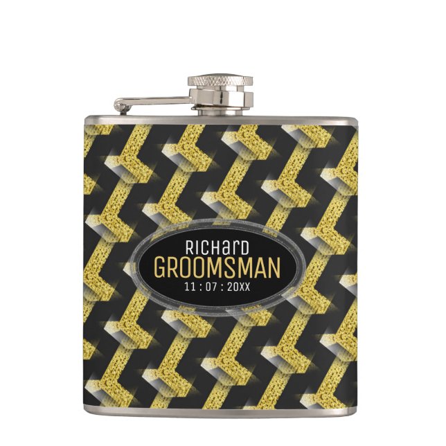 Petaca Elegante regalo de Groomsmen de diseño personaliza (Anverso)