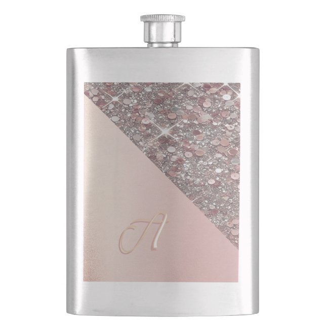 Petaca Elegante Rosa Monograma Clásico (Anverso)