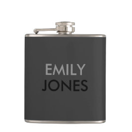 Petaca Elegante, sencillo, negro y gris personalizado