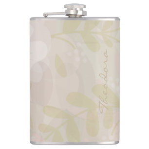 Petaca Elegante Violeta Rosa De Oro Abstracto Floral