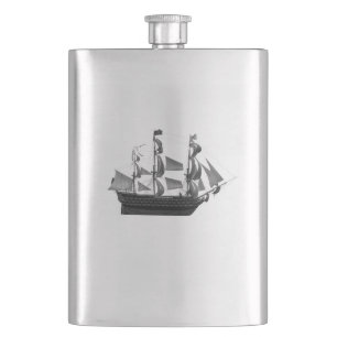 Petaca Elegante y elegante barco antiguo