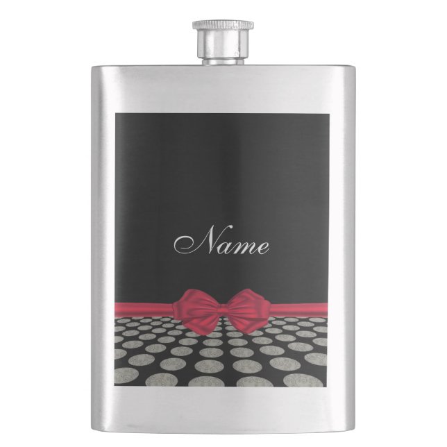 Petaca Elegante y romántico polka pega el arco rojo perso (Anverso)