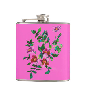Petaca Elegantes rosas florales de color magenta rosa acu