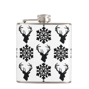 Petaca Elk con detalles de copos de nieve