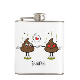 Petaca Emoji de popó personalizada Pareja de amor