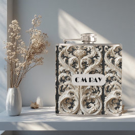 Petaca Engraved Ornate Baroque Grandeur Vintage Ivory 