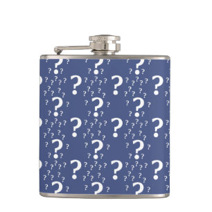 Petaca enigma de enigma de interrogación misterioso azul