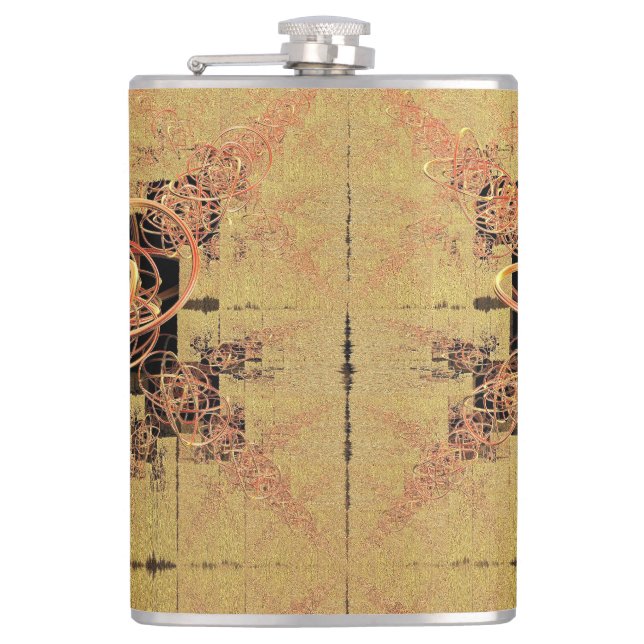 Petaca Enredo dorada (Anverso)