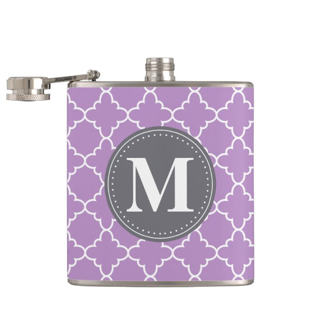 Petaca Entramado marroquí monogramado en Lilac / Gris (Abierto)
