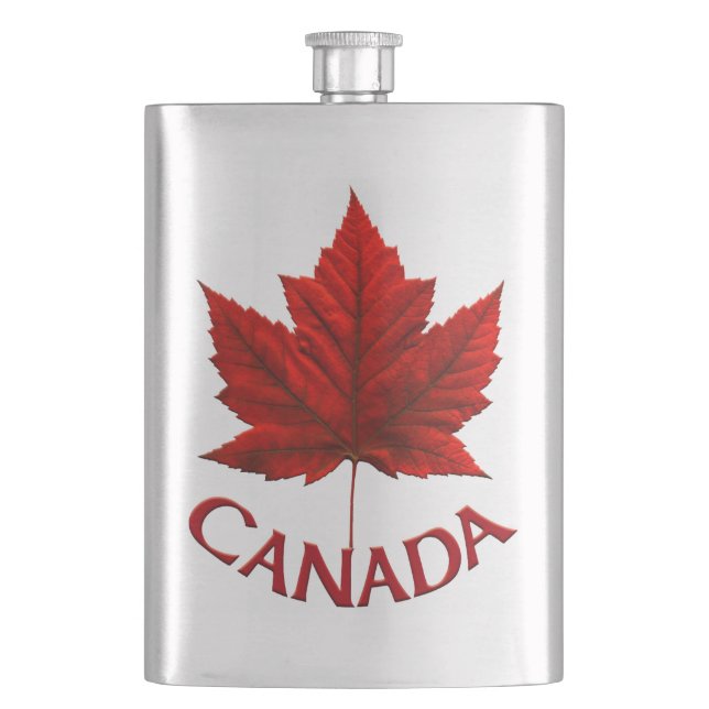 Petaca Envase de souvenirs de Canadá Bandera de Canadá Re (Anverso)