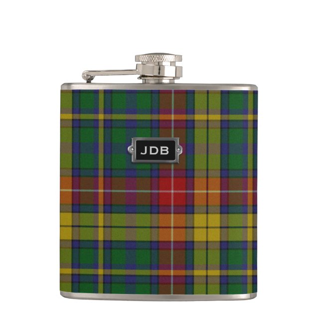 Petaca Envase Monogramado Buchanan Tartan (Anverso)