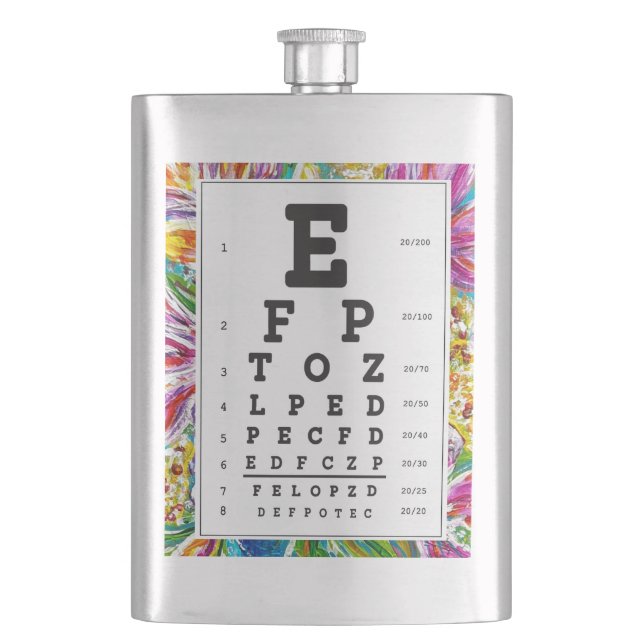 Petaca Envase para optometría, oftalmología "Eye Chart" (Anverso)