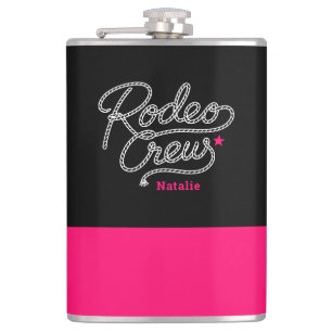 Petaca Equipo de Rodeo de Despedida de Soltera Negro y Ro