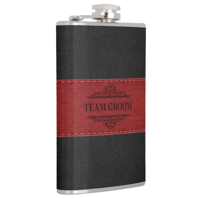 Petaca Equipo Groom Black & Red Leather 2 (Derecha)