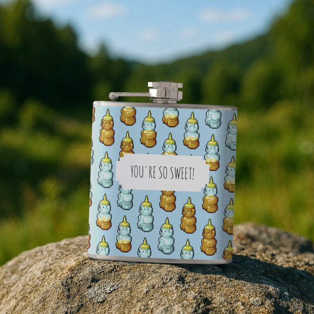Petaca ¡Eres tan dulce! Patrón de botellas Cute Honey Bea (Subido por el creador)