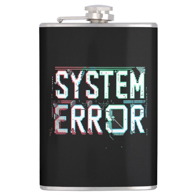 Petaca Error en el sistema de fuentes Glitch, píxel Cyber (Anverso)