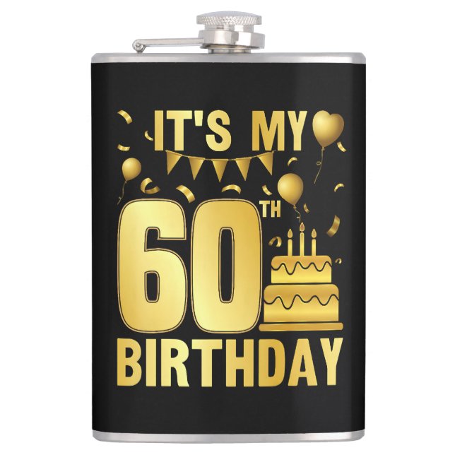Petaca Es mi fiesta de 60 años (Anverso)