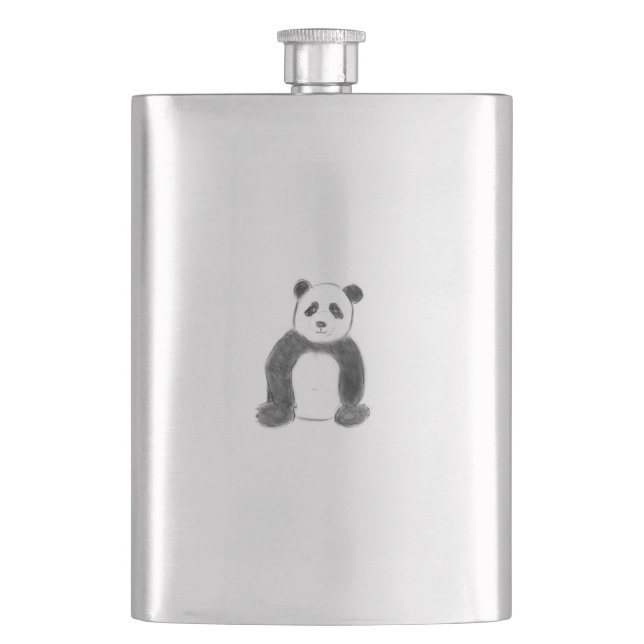 Petaca Esbozo de panda blanco y negro (Anverso)
