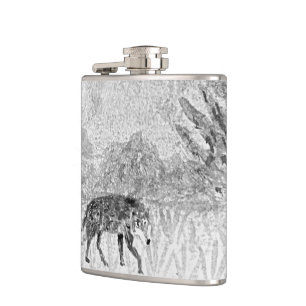 Petaca Esbozo de Wolf Arte Animal Salvaje