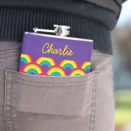 Petaca Escala de siembra de arcoiris Pequeño Nombre perso