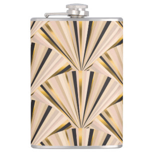 Petaca Escalas Art Deco: Glamour dorado geométrico