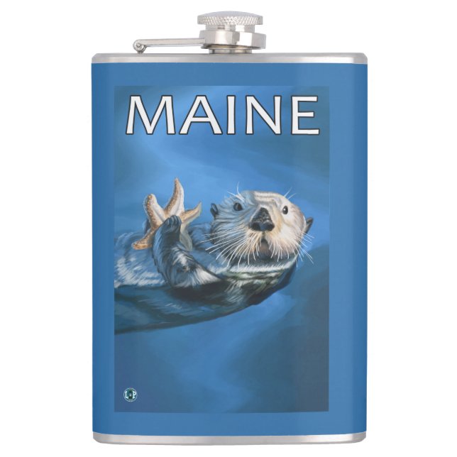 Petaca Escena de la nutria de MaineSea (Anverso)
