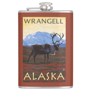 Petaca Escena del caribú - Wrangell, Alaska