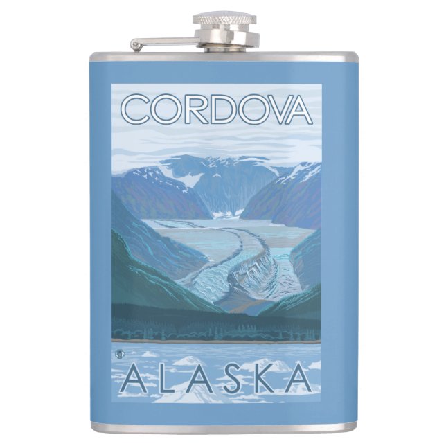 Petaca Escena del glaciar - Cordova, Alaska (Anverso)