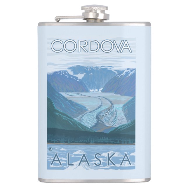 Petaca Escena del glaciar - Cordova, Alaska (Anverso)