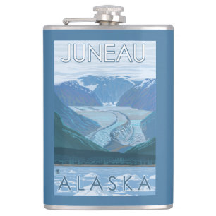 Petaca Escena del glaciar - Juneau, Alaska