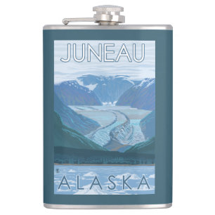 Petaca Escena del glaciar - Juneau, Alaska