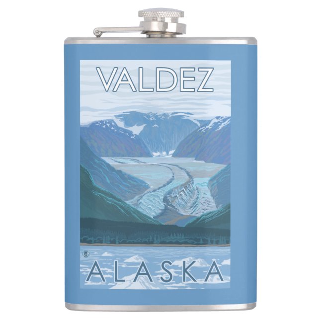 Petaca Escena del glaciar - Valdez, Alaska (Anverso)