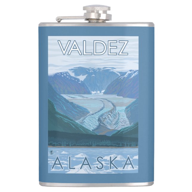 Petaca Escena del glaciar - Valdez, Alaska (Anverso)