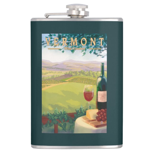 Petaca Escena del país de VermontWine (Anverso)