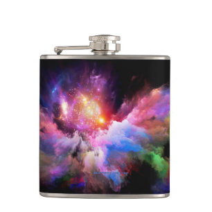 Petaca Escenario vibrante abstracto de arte en la nube de