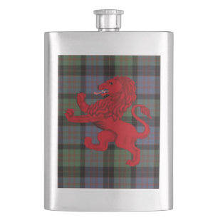 Petaca Escocia roja León Rampante, plaid de tartán de Mav
